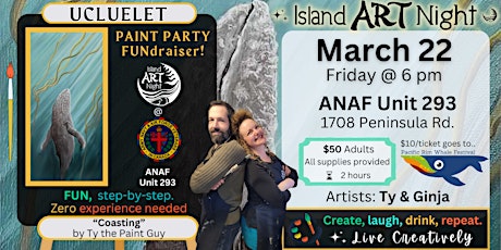 Art Night with Ginja and Ty!  Join us at the ANAF for this Whale Fest Fundraiser primary image