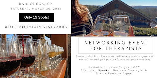 Primaire afbeelding van Networking Event for Therapists in Dahlonega, GA