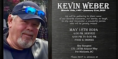 Celebration of Life for Kevin Weber primary image