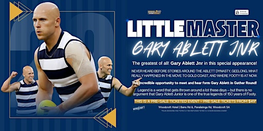 Immagine principale di Little Master - Gary Ablett JNR LIVE at The Woodcroft Hotel, SA! 