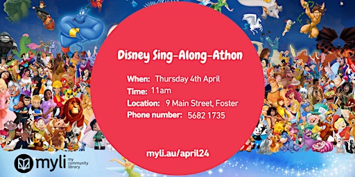 Primaire afbeelding van Disney Sing-Along-Athon at Foster Library