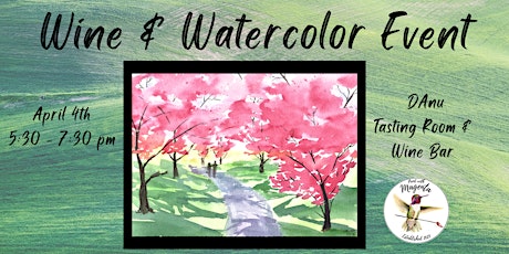 Cherry Blossom Wine & Watercolor
