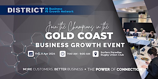 Image principale de District32 Business Networking Gold Coast – Champions- Thu 11 Apr