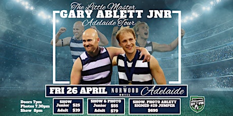 'The Little Master' Gary Ablett Jnr LIVE in Adelaide (FRI NIGHT)!