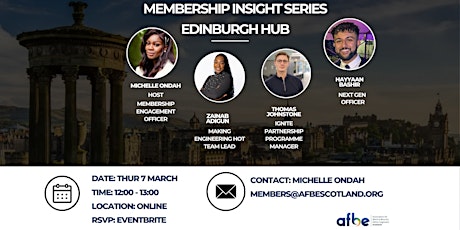 Image principale de Membership Insight Series: Edinburgh Hub