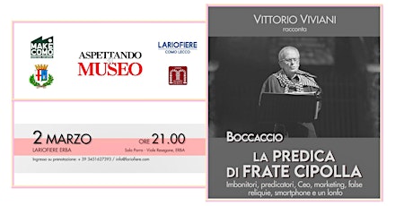 Immagine principale di Vittorio Viviani racconta Boccaccio: la predica di Frate Cipolla 