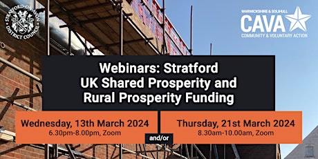 Webinars: Stratford UK Shared Prosperity and Rural Prosperity Funding primary image