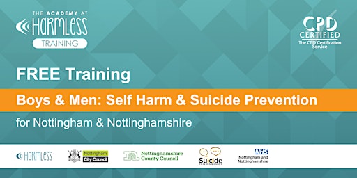 Imagen principal de Wave 4: Boys and Men: Self Harm & Suicide Prevention (Nottingham/shire)