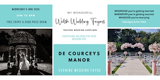 Primaire afbeelding van De Courceys Manor Evening Wedding Fayre – Wednesday  5 June 2024