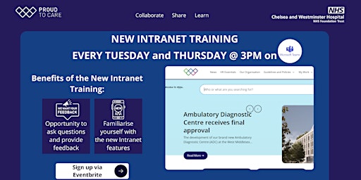 Primaire afbeelding van Tuesday 23rd April New Intranet Training