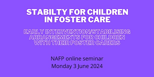 Image principale de Stability for children in foster care