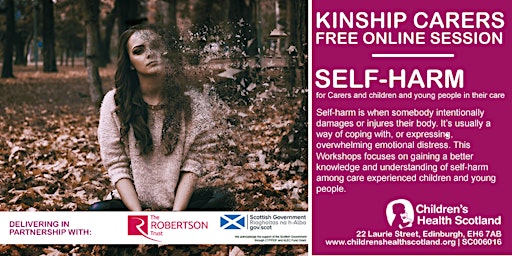 Imagem principal do evento UNDERSTANDING SELF-HARM  FOR KINSHIP CARERS IN SCOTLAND