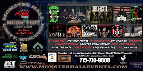 MONSTER HALL MUSIC FEST 2024   3-Day General Tickets (Pre-Gate Pricing)!!!