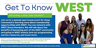 Immagine principale di Open House for Getting to Know WEST & Membership 