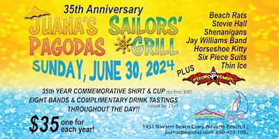 Imagen principal de Juana's Pagodas/Sailors' Grill 35th Anniversary Party