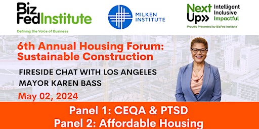 Imagen principal de BizFed Institute & Milken Institute Housing Forum: Sustainable Construction
