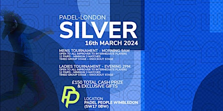 Padel-London SILVER Tournament - Padel People (SW17 0RF) - 16th March 2023 primary image