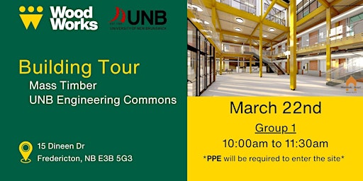Image principale de Building Tour - Mass Timber UNB Engineering Commons (Morning)