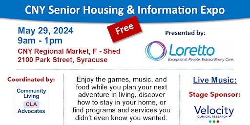 Immagine principale di CNY Senior Housing & Information Expo - Vendor Registration 2024 