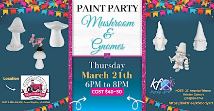 Mushrooms & Gnomes Ceramic Paint Party primary image