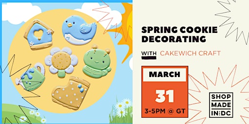 Imagem principal do evento Spring Cookie Decorating w/Cakewich Craft