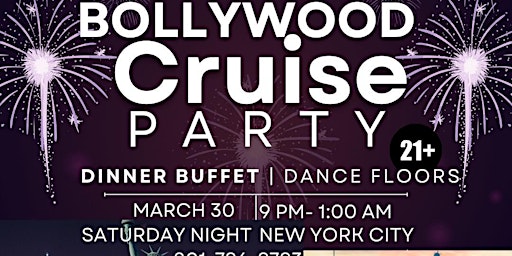 Immagine principale di Holi Night Cruise Party with indian Dinner Buffet in New York City 