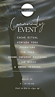 Imagem principal do evento *Free* Community Event (yoga, cacao, live music)