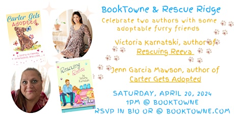 BookTowne Welcomes Jenn Garcia Mawson, Victoria Karnatski & Rescue Ridge