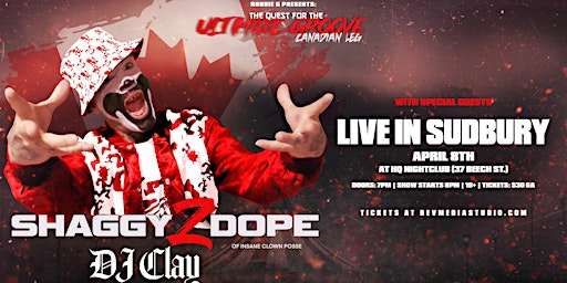 Imagem principal do evento Shaggy 2 Dope live in Sudbury April 8 at HQ Nightclub