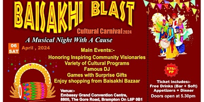 Primaire afbeelding van BAISAKHI BLAST- A MUSICAL NIGHT WITH A CAUSE