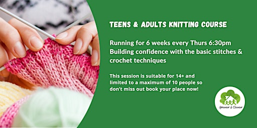 Image principale de Teens & Adults Knitting Course