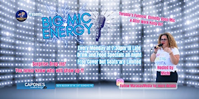 Primaire afbeelding van Big Mic Energy - Weekly Monday Comedy Open Mic and After Work Hang Out