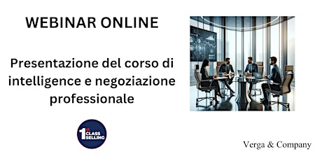 Webinar dal vivo: Presentazione corso di intelligence e negoziazione professionale