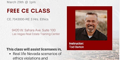 Imagen principal de 3HR CE Ethics With Tod Barton