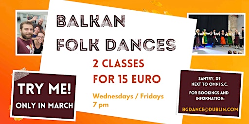 Primaire afbeelding van Balkan Folk Dances - Try it in March!