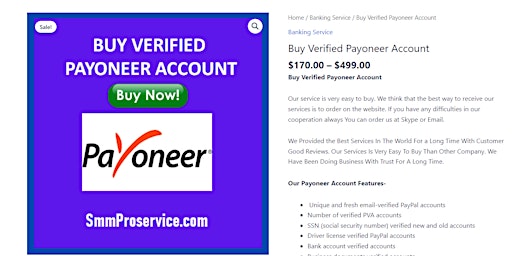 Worldwide Best Places To Buy Verified Payoneer Account primary image