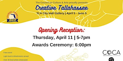 2024 Creative Tallahassee Reception & Awards Ceremony primary image