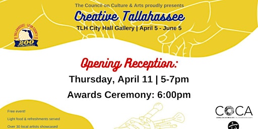 Imagem principal do evento 2024 Creative Tallahassee Reception & Awards Ceremony