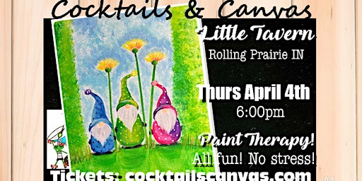 Primaire afbeelding van "Garden Gnome Shepherds" Cocktails and Canvas Painting Art Event