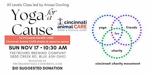 Primaire afbeelding van Yoga for a Cause - benefitting Cincinnati Animal CARE