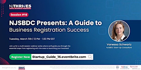 NJSBDC Presents: A Guide to Business Registration Success | Session #16 primary image