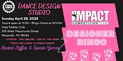 Primaire afbeelding van DDS IMPACT Designer Bingo Fundraiser 2024