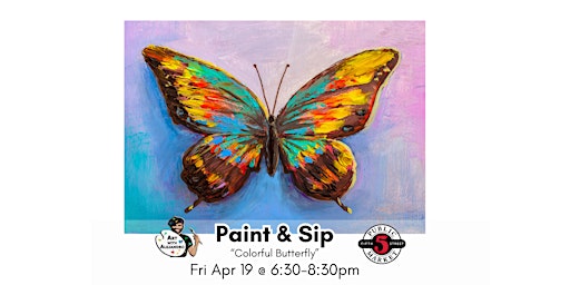 Image principale de Paint &  Sip-"Colorful Butterfly"