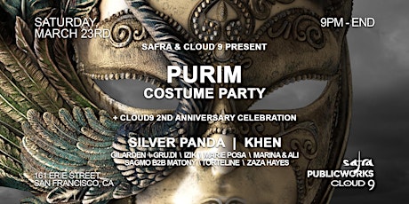 Safra & Cloud9 present Purim Costume Party with Silver Panda primary image