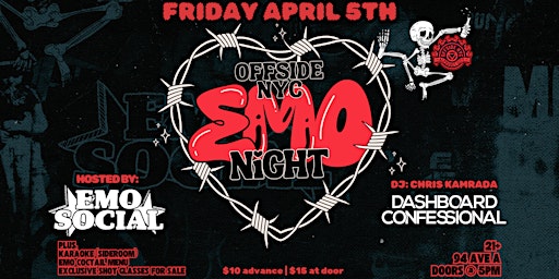 Primaire afbeelding van EMO SOCIAL Presents: EMO NIGHT at the OFFSIDE NYC