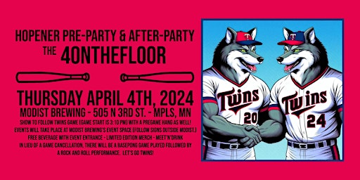 Imagen principal de THU 4.4.24 Twins Hopener Pre-Party and After-Party Concert