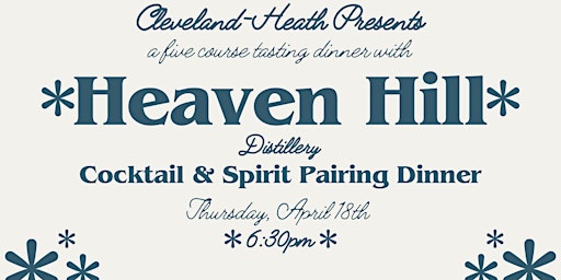 Imagen principal de Heaven Hill 5 Course Tasting w/ Pairings