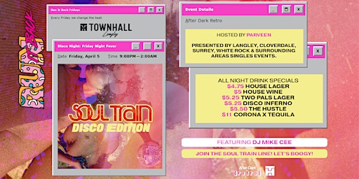 Primaire afbeelding van SOUL TRAIN DISCO EDITION PARTY INSIDE RUN IT BACK FRIDAYS AT TOWNHALL LANGLEY
