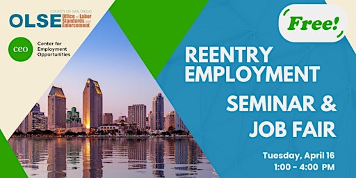 Primaire afbeelding van Reentry Employment: Free Fair Chance Seminar and Job Fair