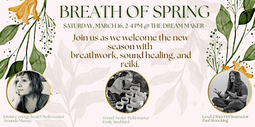 Imagem principal de Breath of Spring Workshop - Wim Hof, Sound Bath, & Reiki